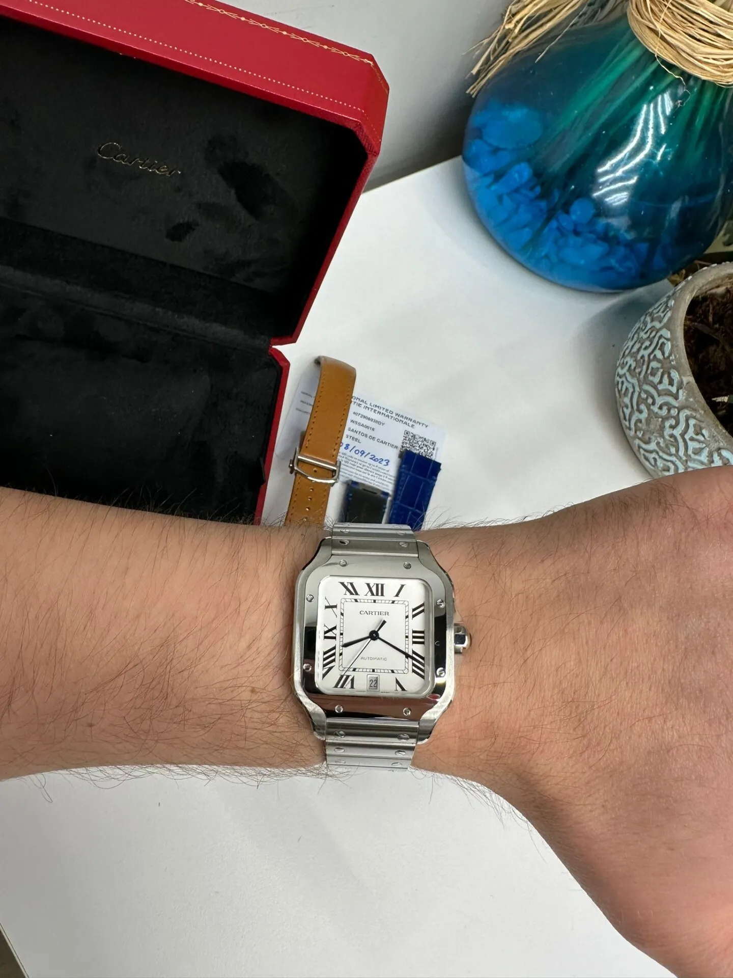 Cartier Santos Large 39.8 White Roman 2023 ikinciyenisaat